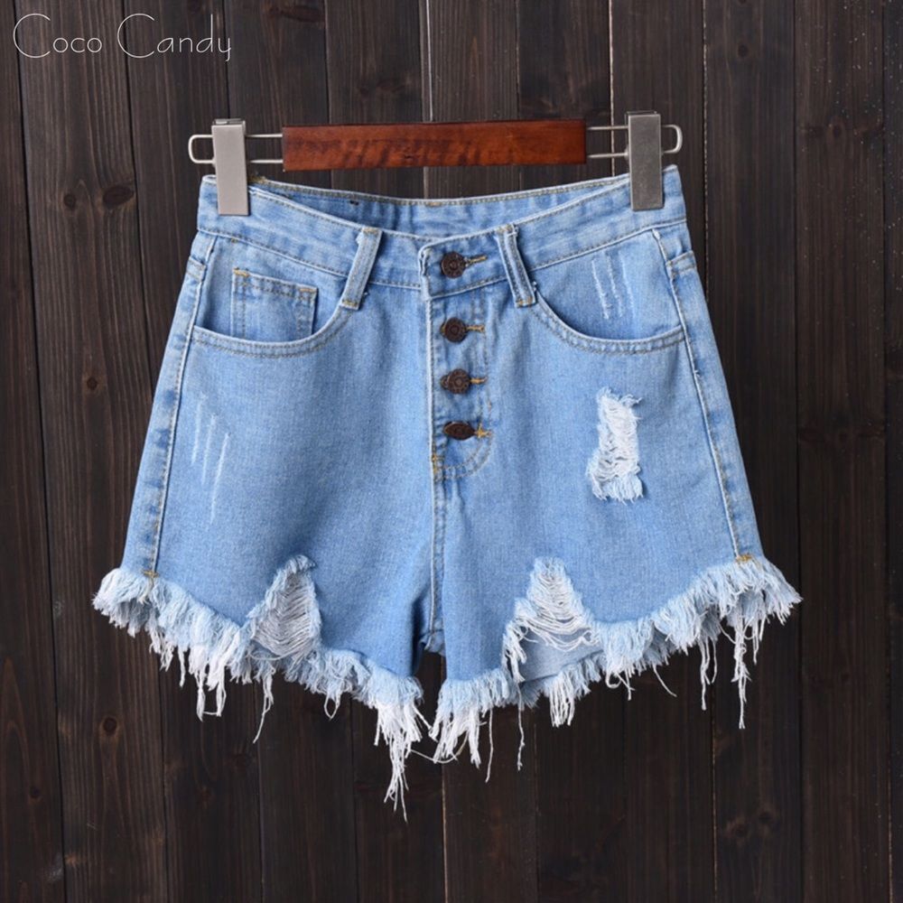 🆕High Waist Jean Light Blue Denim Shorts